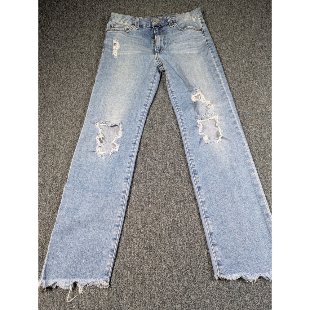 Joes Jeans High Rise Straight Ankle Distressed Light Wash Denim W27